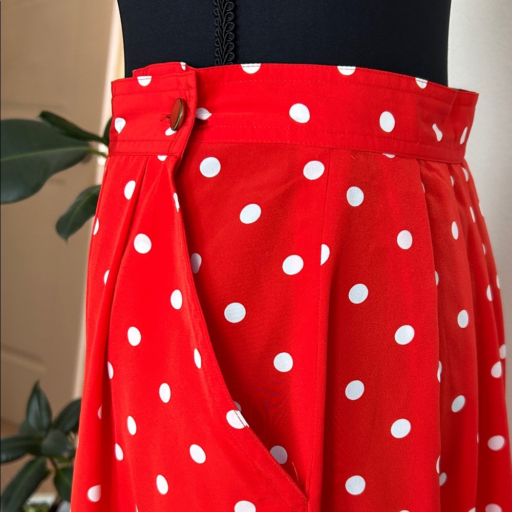 Chaus Petite orange  Polka Dot vintage Skirt with pockets - Picture 4 of 9
